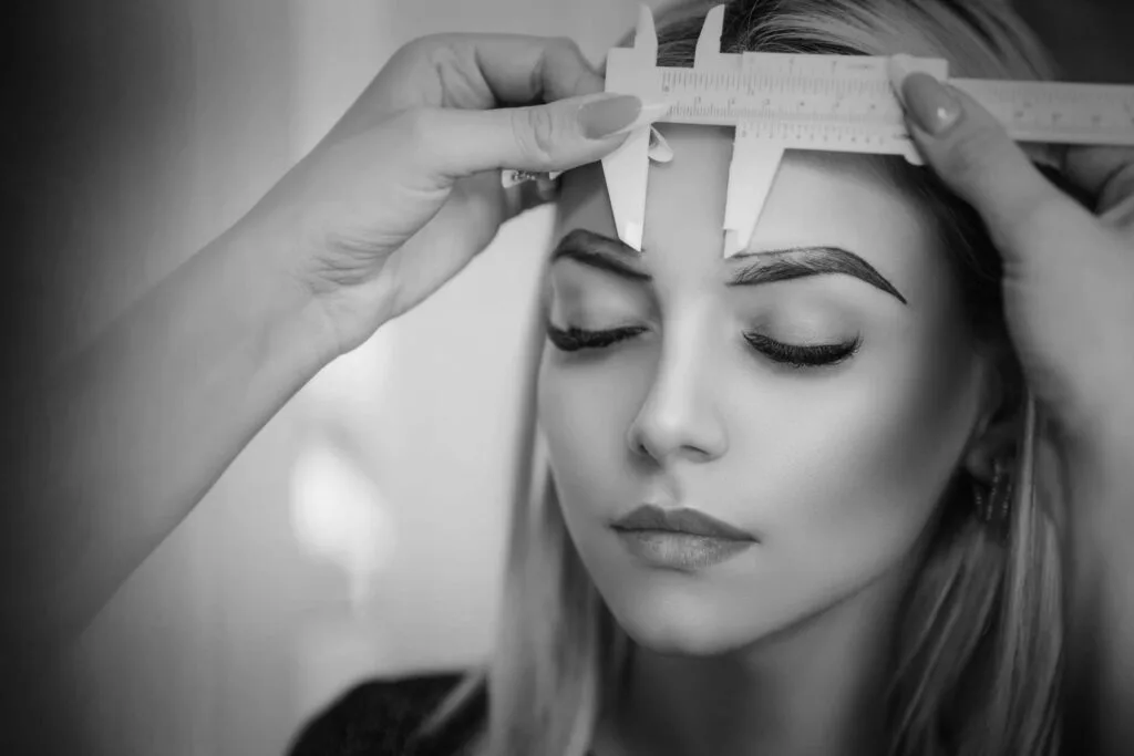 Precision brow mapping with caliper tool